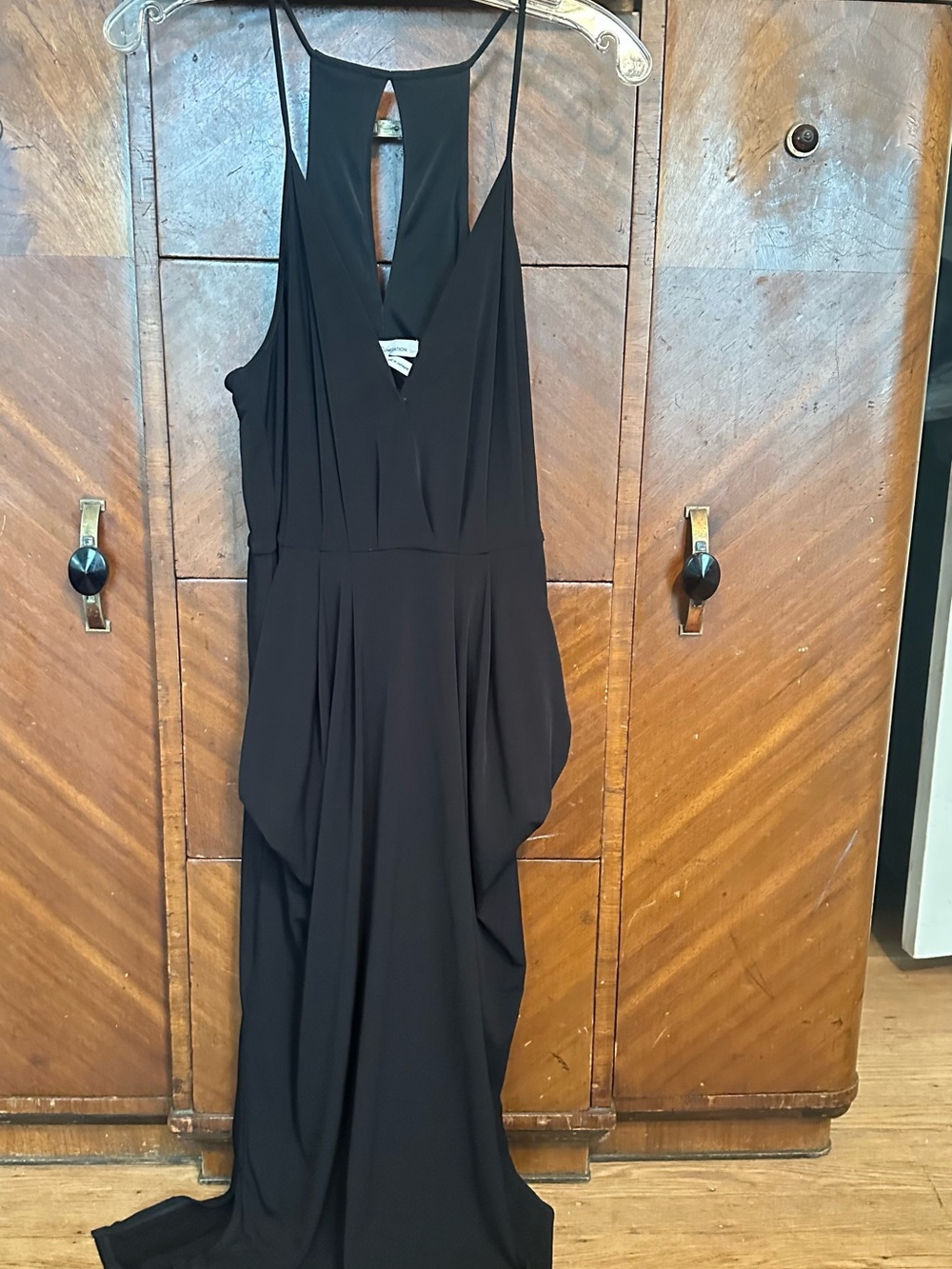 BCBGeneration Black Spaghetti-Strap V-Neck Maxi Dress